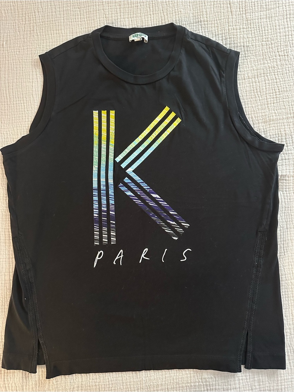KENZO - embroidered K sleeveless tee black size Small
